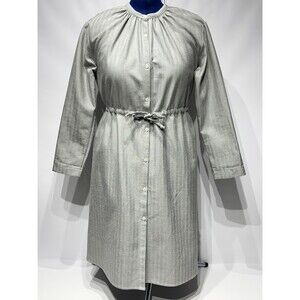 Gallego Desportes Gray Wool Oversized Victorian Style Long Sleeve Dress Women M